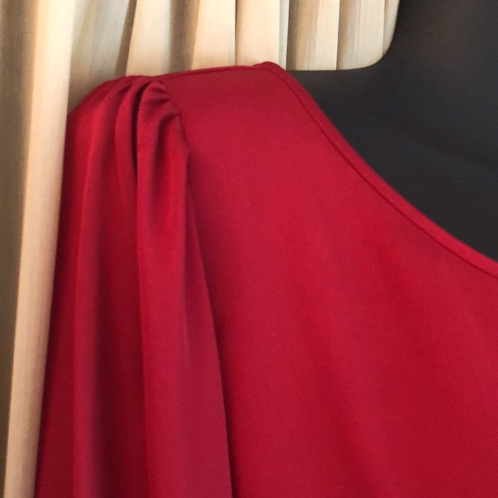Express Red Long-Sleeve Blouse - Picture 4 of 7
